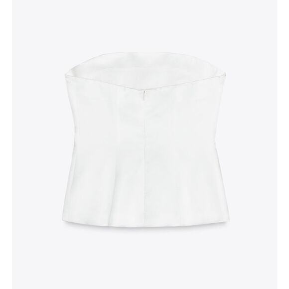 Nwt-Zara satin effect strapless top-XL - Picture 2 of 6